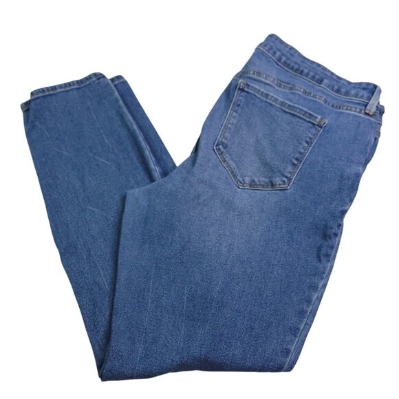 Old Navy Womens Rockstar Super Skinny Jeans 16 Medium Wash MId Rise Distressed - Picture 1 of 9